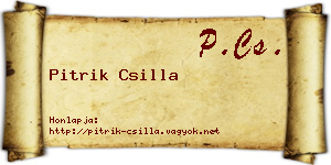 Pitrik Csilla névjegykártya